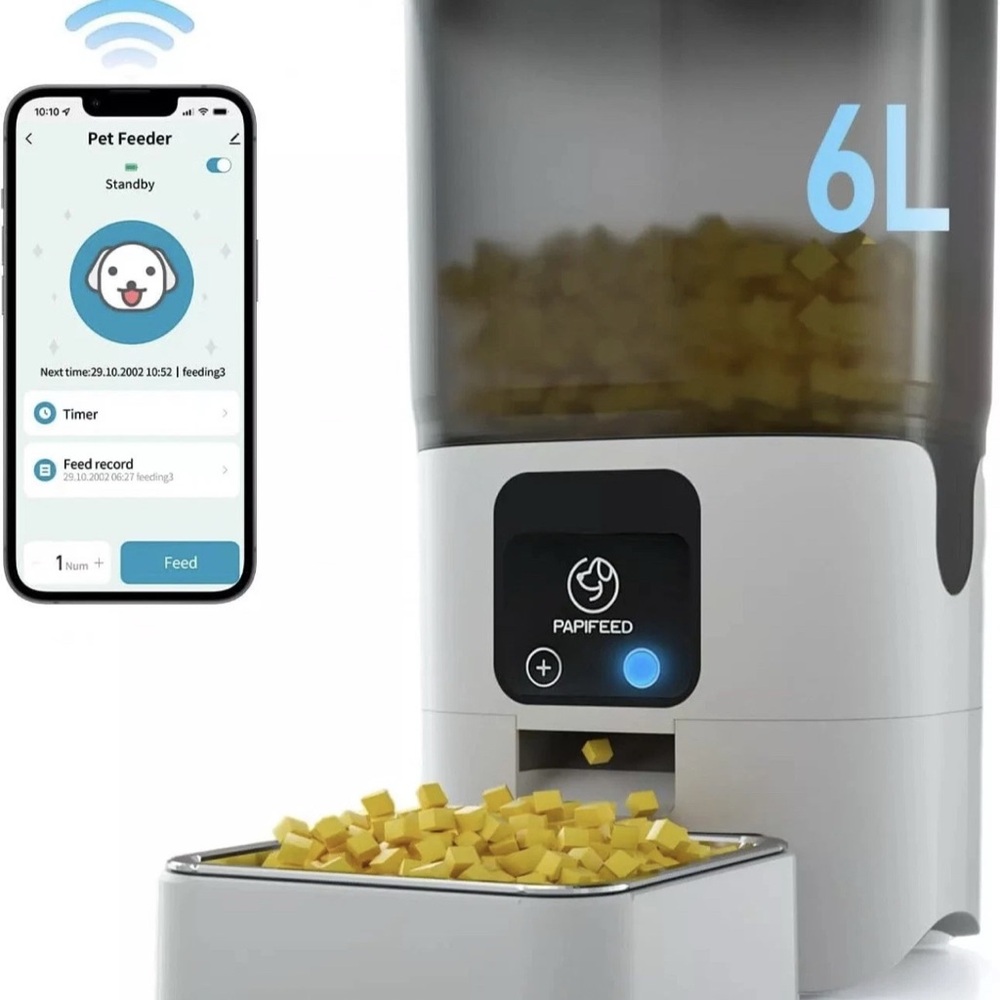 Wi-Fi Automatic Food Dispenser for Dogs and Cats ,App Control, BLACK